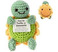 Positive Crochet Turtle, Handmade Animal Turtle Sunflower Cute Emotional Support Present for Teacher Colleagues Family Friends, Birthday and Home Decor
