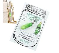 Positive Cucumber,Positive Support Resin Cucumber - Miniature Food Pickle Decoration With Positive Card for Backpacks, Shoulder Bags, A, Refer to description
