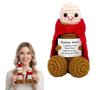 Positive Doll - Christmas Emotional Supports Novelty Gifts,Funny Crochet Doll Weird Stuff with Positive Card,Stuffing Decoration Inspirational Positive Ornaments for Adult Friends Boyfriends Husband