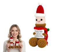 Positive Doll - Christmas Emotional Supports Novelty Gifts,Funny Crochet Doll Weird Stuff with Positive Card,Stuffing Decoration Inspirational Positive Ornaments for Adult Friends Boyfriends Husband