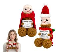 Positive Doll - Christmas Emotional Supports Novelty Gifts,Funny Crochet Doll Weird Stuff with Positive Card,Stuffing Decoration Inspirational Positive Ornaments for Adult Friends Boyfriends Husband