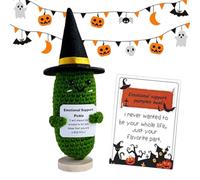 Positive Doll, Knitted Positive Doll | Avocado Doll - Handmade Crochet Cucumber, Cute Cucumber Knitting Doll with Positive Card for Sister