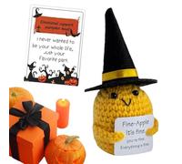 Positive Doll,Knitted Positive Doll - Green Dinosaur Doll Decoration | Cute Handmade Crochet Pickled Cucumber Knitted Doll with PO Card