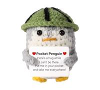 Positive Doll, Penguin Knitted, Positive Affirmation Handmade Craftsmanship Adorable Penguin Motivational Message Colorful Design, Life Card for Men, Women, Family, Friends