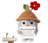 Positive Doll, Penguin Knitted, Positive Affirmation Handmade Craftsmanship Adorable Penguin Motivational Message Colorful Design, Life Card for Men, Women, Family, Friends