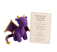 Positive Dragon Knitted Toy Emotional Dragon Pocket with Card | Crochet Animal Support For Home Workplace Teachers Colleagues Students Teenagers Men Women