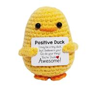 Positive Duck Gifts with Encouragement Card,Exam Well Done,Crochet Duck | Congratulations Good Luck Keepsake for Students,Proud of You Desk Decor,Handmade Milk Cotton,Cute Stuff for Her Him