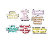 Positive Enamel Pins Motivational Phrase Pins Set for Women Men Inspirational Saying Brooch Pin Bulk Encouraging Words Badge Lapel Pin for Backpacks Clothing Jackt Bags Hats Jewelry 7 Pcs/set, Metal