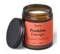 Aery Positive Energy Glass Jar Soy Wax Candle - Pink Grapefruit, Vetiver & Mint - 100% Plant Based Wax & 30 Hour Burn Time