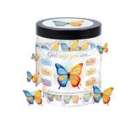 Positive Energy Butterfly Jar - 60 Verse Affirmation Cards, Inspirational Spiritual Encouragement Bottle, Christian Gift Decoration for Desk Bedroom Classroom Friends Teens