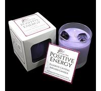 Positive Energy - Crystal Infused Scented Candle Infused with Fluorite Healing Crystals, and is Scented with The Amazing Aroma of Cedarwood and Jasmine Fragrance Oils.