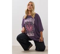 'Positive Energy' Oversized T-Shirt Yours Purple 22-24