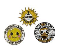 Positive Expression Enamel Pins, I Am the Superpower! Be Amazing! Mistakes Happen, Just Smile, Whimsical Glitter Lapel Pin Brooches Fashion Jewelry Accessory Cute Inspirational Pins for Backpacks,