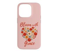 Positive Floral Heart Inspiring Uplifting Faith-based Grace Case for iPhone 14 Pro