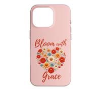 Positive Floral Heart Inspiring Uplifting Faith-based Grace Case for iPhone 16 Pro