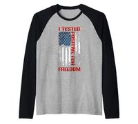 Positive for Freedom Patriotic Liberty American Spirit Flag Raglan Baseball Tee