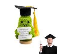 Positive Frog Crochet - Stuffed Animal Graduation Doll 2024 | Crocheted Soft Plush Dolls With Cap And Gown | Doll, Cute Mini Graduation Plush For Friends