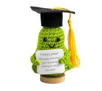 Positive Frog with Affirmation Card - Adorable, Crocheted Cute Positive Knitted Toy | Knitted Frog Doll for Display It on a Table or Bookshelf, Home Decor.