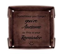 Positive Gifts,Well Done Gifts,Mens Bedside Organiser,Proud of You Gift,Spiritual Gift for Women,Positive Affirmation Presents,Leather Valet Tray for Men,Self Care Presents