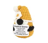 Positive Gnome - Knitted Positive Gnome, Inspirational Knitted Toy, Cute Mini Gnomes With Motivational Card, Handmade Plush Decoration For Home, Sofa, Desk & Bedside | 9cm/3.54in Positives Energy Gift
