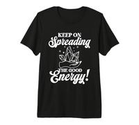 Positive Good Energy Medicine Crystal Healer Reiki Therapist Premium T-Shirt