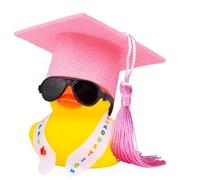 Positive Graduation Duck Emotional Doll Support Graduation Gift Home Office Party Decoration Pocket Hug Positive Birthday Gifts for Women Men for Friends Colleagues and Family (Pink-Black)