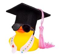 Positive Graduation Duck Emotional Doll Support Graduation Gift Home Office Party Decoration Pocket Hug Positive Birthday Gifts for Women Men for Friends Colleagues and Family (Black-Black)