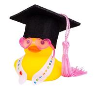 Positive Graduation Duck Emotional Doll Support Graduation Gift Home Office Party Decoration Pocket Hug Positive Birthday Gifts for Women Men for Friends Colleagues and Family (Black-Pink)