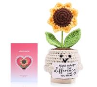 Positive Handmade Sunflower Crochet Doll - Emotional Support Gifts for Teacher, Best Friend - Farewell Gift for Coworker,Boss,Nurse- Birthday, Christmas, Thank You Presents for Women, Men,Mom,Dad