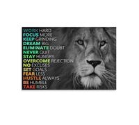 Positive Inspirational Office Lion Success Motivational Posters For Room Aesthetic Canvas Bathroom Art Wall Decor Photo Prints 12x18inch(30x45cm)