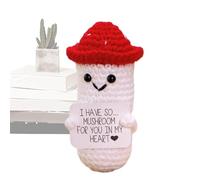 Positive Knitted Doll,Decorative Emotional Support Figurine With Positive Card | Positive Knitting Doll, Smiling Toy For Home, School, Graduation,