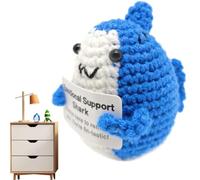 Positive Knitting Animals - Yarn 6x5.5cm | Knitted Shark Doll For Workplace