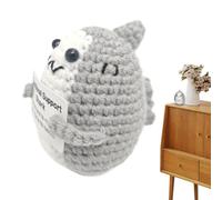 Positive Knitting Shark - Lovely Handmade Emotion Encourage Animal | Inspiring Affirmation Card Shark Doll Toys, Inspirational Gift, Stress Relief Plush, Toy, Posit