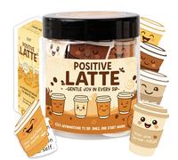 Positive Latte Affirmation Jar - 60 Cute & Funny Taco Affirmation Cards, Birthday Gifts, Funny Gifts for Women, Men, Boss, Teens, Tweens, Friends, Boyfriend, Teachers, Coworkers - ( Positive Latte)