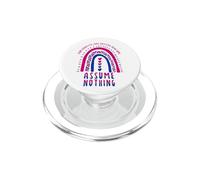 Positive LGBT Quote Assume Nothing Bisexual Boho Rainbow PopSockets PopGrip for MagSafe