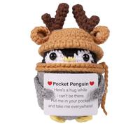 Positive Life - Crochet Christmas Pocket Hug Toy, Creative Wool Decoration | Soft Plush Potatoes Inspirational Gift Handmade Motivation Gift with Affirm Cards
