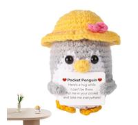 Positive Life Station - Christmas Crochet Animals Doll, Cute Pangua Pocket Funny Penguin, Soft Hand Toy | Charming Gift For Men Women Family Friends Holiday Cheer