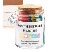 Positive Messages in Bottle - Eductional Small Inspirational Jar | Message Jar of Hope, Friendly Words Bottle, Cards for Stress Relief and Wellbeing, Encouragement
