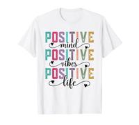 Positive Mind Positive Vibes Positive Life Quote Value Graphic T-Shirt, Men, White, S