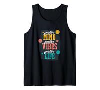 Positive Mind Positive Vibes Positive Life Retro Quote Tank Top