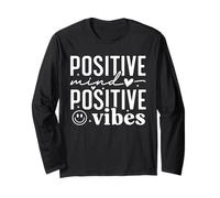Positive Mind Positive Vibes Retro Inspirational Quote Long Sleeve T-Shirt