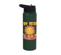 Positive Mindset My Mind Will Brings me Adventure Inspiring Stainless Steel Insulated Water Bottle