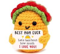 Positive Mini Taco Emotional Support Plush - Handmade Crochet Stress Relief Gift for Women, Men, Friends - Perfect Christmas, Birthday, Fall Thanksgiving Decor & Daily Encouragement (Mom Gifts)