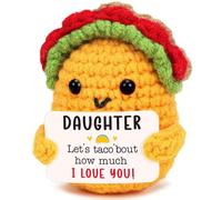 Positive Mini Taco Emotional Support Plush - Handmade Crochet Stress Relief Gift for Women, Men, Friends - Perfect Christmas, Birthday, Fall Thanksgiving Decor & Daily Encouragement (Daughter Gifts)