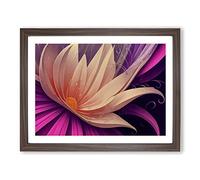 Positive Modern Flower Art H1022 Framed Print for Living Room Bedroom Home Office Décor, Wall Art Picture Ready to Hang, Walnut A4 Frame (34 x 25 cm)