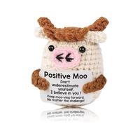 Positive Moo,Funny Mini Cow,Good Luck Gifts with Cards,Emotional Support Positive Potato Crochet Animals,New Job/Leaving Gift for Women/Men,First Day at School Motivational Toy for Kids,Teacher,Friend