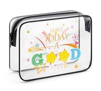 Positive Motivational Gifts for Women Girls MAKE TODAY A GOOD DAY Makeup Bag Inspirational Gifts for Daughter Sister Friend Mom Aunt Birthday Christmas Graduation Gifts Cosmetic Bag Clear Toiletry Bag