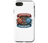 Positive Negative Atom Science Pun Cartoon Chemistry Humor Case for iPhone SE (2020) / 7/8