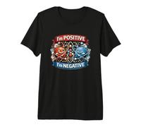 Positive Negative Atom Science Pun Cartoon Chemistry Humor Premium T-Shirt