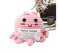 Positive Octopus Crochet Animals - Wool Handmade Figure, Inspiring Comfort Plush Toy, HEARTFELTs Support Gift Set, Decorative For Playmate Accessory | Learning Environments Road Trips For Office Study
